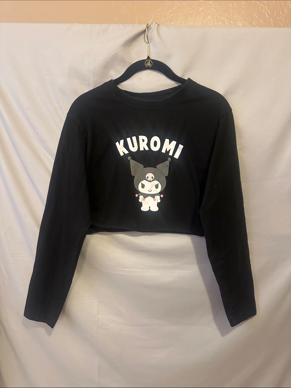 Sanrio Kuromi Black Cropped Sweatshirt